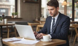 Мужчина с ноутбуком